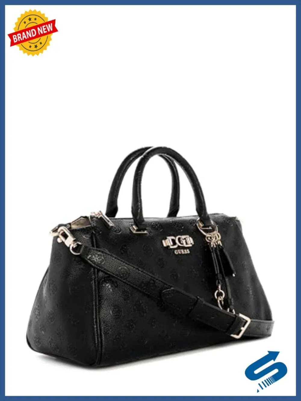 Large Box Satchel with Gold Hardware - Crossbody Satchel Bag